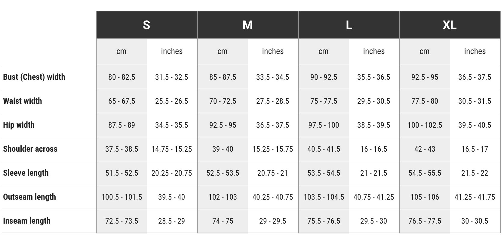 Size Guide Bonnie s Cashmere